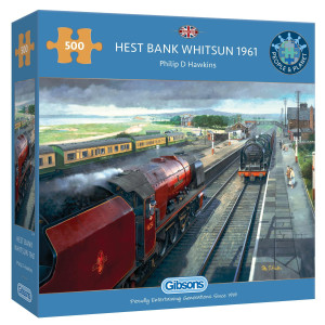 Hest Bank Whitsun 1961 500 Piece Jigsaw Puzzles For Adults Train Jigsaw Puzzle Sustainable Puzzle For Adults Premium 100