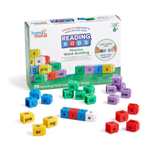 Hand2Mind Reading Rods Phonics Wordbuilding Word Building Activities Spelling Toys Montessori Alphabet Letters Reading Tool