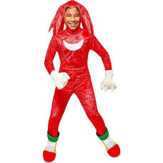 Rubie'S Child'S Sonic The Hedgehog Knuckles Costume Jumpsuit And Headpiece, As Shown, Medium