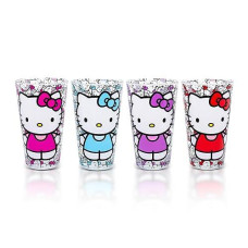 Sanrio Hello Kitty colorful Outfits 16-Ounce Pint glasses Set of 4