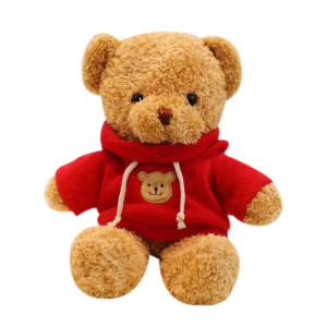 Galatee Cute Teddy Bear Plush Stuffed Animal Teddy Bear With Coffee Hoodie Gifts For Children118 Red