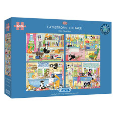 Puzzle By Gibsons Puzzle 500 Catastrophe Cottage 4 Puzzles 500 X 4 Piece Puzzles For Kids And Adults Ages 12