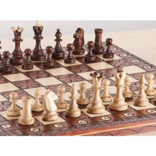 Beautiful Handcrafted Wooden Chess Set With Wooden Board And Handcrafted Chess Pieces - Gift Idea Products (16" (40 Cm) Orn)