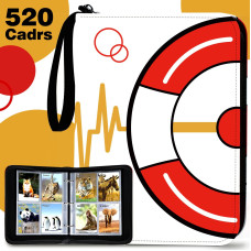 520 Cards Trading Card Binder 4 Pocket Game Cards Binder With 50 Removable Sleeves 3Ring Card Collector Album Holder For Most