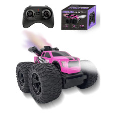 Monster Truck For Girls Girls Remote Control Car Toys Pink Rc Trucks With Spray Function 4Wd 360 Flips Rotating Car Toys For