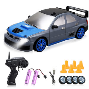 Yuan Plan Remote Control Car 124 24Ghz 4Wd Rc Drift Car High Speed Rc Cars Racing Cars With Cool Lights Two Rechargeable Bat