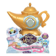 Magic Mixies Magic Genie Lamp With Interactive 8" Blue Plush Toy And 60+ Sounds & Reactions. Unlock A Magic Ring And Reveal A Blue Genie From The Real Misting Lamp. Gifts For Kids, Ages 5+