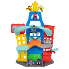 Marvel Spidey And His Amazing Friends City Track Set 24Inch Set With Two Exclusive 3Inch Vehicles