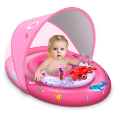 Laycol Baby Pool Float With Upf50 Sun Protection Canopy Toy Play Console