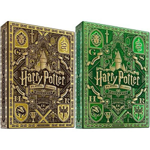 Theory11 Harry Potter Playing Cards Yellow Hufflepuff Harry Potter Playing Cards Green Slytherin