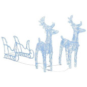 vidaXL Reindeers & Sleigh christmas Decoration 160 LEDs 512 Acrylic