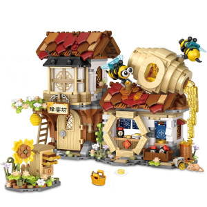 Qlt Honey Workshop Mini Building Blocks, Moc Creative Building Toys Model Set For 7-9 Years Old Girls Boys, 1242 Pcs Simulation Architecture Construction Toy, Gift Idea For Kids Adults