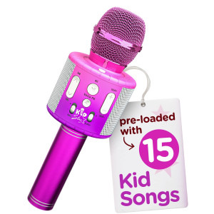 Move2Play Kids Star Karaoke Kids Microphone Includes Bluetooth 15 Preloaded Nursery Rhymes Birthday Gift For Girls Boys