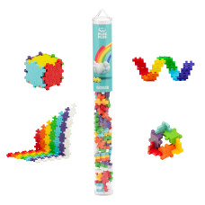 Plus Plus 70 Piece Rainbow Mix Construction Building Stemsteam Toy Interlocking Mini Puzzle Blocks For Kids Open Play Tub