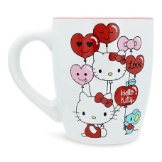 Sanrio Hello Kitty Heart Balloons ceramic Latte Mug Holds 25 Ounces