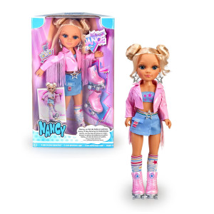 Nancy 16" Roller Skating Fashion Doll With Stylish Retro Outfit And Articulated Joints, For Ages 3+