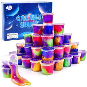 32 Pack Galaxy Slime Kit Super Soft And Nonsticky Starry Sky Slime Party Favors Kids Slime Putty Stress Relief Toys