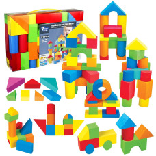 Pairez Toys Foam Building Blocks For Toddlers 13 81 Pieces Soft Stacking Blocks Toy Set Baby Bath Foam Toys Sensory And Mont