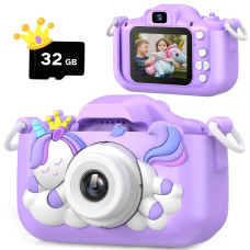 2024 Upgrade Kids Camera Christmas Birthday Gifts For Girls Boys 1080P Hd Selfie Digital Video Camera For Toddlers Cute Porta