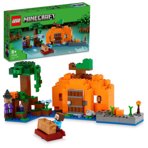 Lego 21248 Minecraft Pumpkin Farm Frog Buildable House Boat Treasure Chest And Steve And Witch Figurines Swamp Biome Toys G