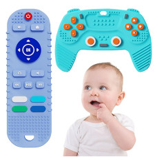 2Pcs Silicone Baby Teething Toys Remote Control Remote Control Game Controller Silicone Teething Toy For Babies 612 Months