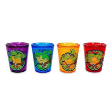 Kurukahveci Mehmet Efendi Teenage Mutant Ninja Turtles Cowabunga 1.5-Ounce Plastic Freeze Gel Mini Cups, Set Of 4 | Insulated Cooling Drinkware Chiller