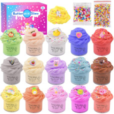 Butter Slime Kit 15 Pack Including Ice Cream Animal And Fruit Slime Accessories Super Soft Nonsticky For Educational Slim