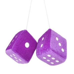 2 Dice 1 Pair Purple Fuzzy Retro Car Hanging Dice For Car Mirror Purple Nostalgic 80