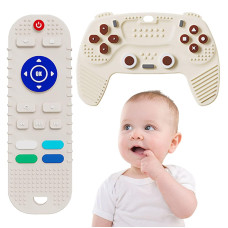 2Pcs Silicone Baby Teething Toys Remote Control Remote Control Game Controller Silicone Teething Toy For Babies 612 Months