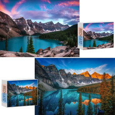 2 Pack 1000 Pieces Moraine Lake Landscape Sunset Banff National Park Puzzle Canada Jigsaw Puzzles For Adults 1000 Pieces And