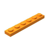 Classic Building Bulk 1X6 Plate, Orange Plates 1X6, 100 Piece, Compatible With Lego Parts And Pieces 3666(Color:Orange)
