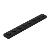 Classic Building Bulk 1X8 Plate, Black Plates 1X8, 100 Piece, Compatible With Lego Parts And Pieces 3460(Color:Black)