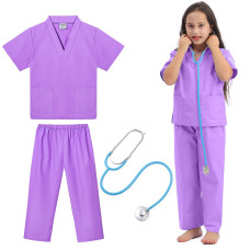 Giaford Doctor Scrubs For Kids With Toy Stethoscope Doctor Costume For Kids Toddler Doctor And Nurse Dress Up Costume For Boys A