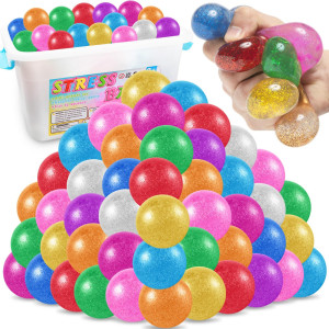 50Pack Stress Balls For Kids Adults Squishy Squeeze Balls Fidget Toys For Adults Stress Relief Balls Prize Box Toys Party