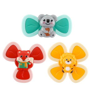 Hundredmore 3Pcs Suction Cup Spinner Toy For Baby 12-18Months, Bath Toys For Toddlers 1-3, Boys And Girls 1St Birthday Sensory Toys Gifts