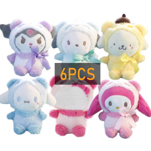 Yohaxam Cute Plush Toy6Pcs Kuromri Plush Mleoddy Plushsarrnioo Plush Funny Stuffed Cat Animal 47In Doll For Kids 6Pcs