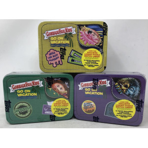 2023 Topps Garbage Pail Kids Go On Vaction Tins All 3 Tins