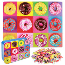 Lelemon Puzzles For Kids Ages 48 Donut Puzzle 100 Piece Puzzles For Kids In A Metal Box Educational Kids Puzzles Jigsaw Puzzle