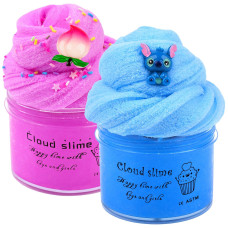 2 Pack Cloud Slime Kit Super Soft And Nonsticky Girls And Boys Diy Stress Relief Toy For Party Favors Birthday Gifts Schoo