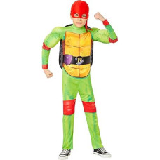 Inspirit Designs Teenage Mutant Ninja Turtles Kids Mutant Mayhem Movie Raphael Costume | Officially Licensed | Cosplay Costume | Group Costume | Theatrical Costume, L