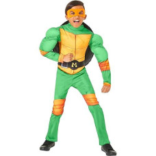 Inspirit Designs Teenage Mutant Ninja Turtles Kids Mutant Mayhem Movie Michelangelo Costume | Officially Licensed | Cosplay Costume | Group Costume | Theatrical Costume, L