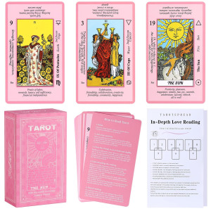 Myripoly Pink Tarot Cards Deck Set For Beginners With Meanings On Themtarot Card With Guidebookfree Velvet Tarot Bag Pouch