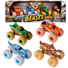 Monster Jam Power Beasts 4Pack Monster Trucks El Toro Loco Megalodon Dragon And Horse Power 164 Scale Kids Toys For Boy