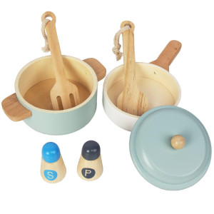 Woodenedu Premium Toddler Play Kitchen Toys Wooden Kitchen Utensils Accessories For Pretend Play Kitchen Set Montessori Learn