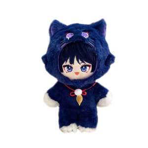 Calembou Anime Plush Figure Scaramouche Dress Up Doll With Cat Clothes Plush Onesie 8 Inches Soft Stuffed Decorations And Collec