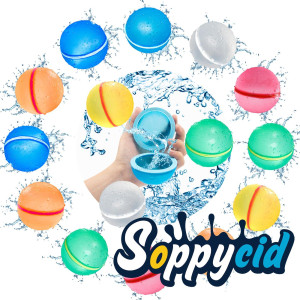 Soppycid 15Pcs Reusable Water Balloons Magnetic Water Balloons For Kids Boys Girls Quick Fill Soft Silicone Water Balls For Ki