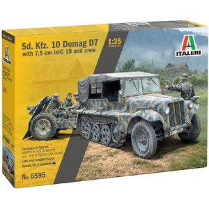 Italeri 6595 Sdkfz 10 Demag D7 With 75 Cm Le Ig 18 And Crew Scale 135 Model Kit Plastic Model To Assemble Modeling It6