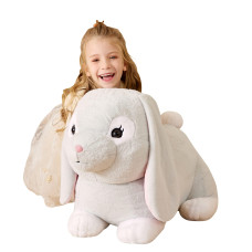 Earthsound Giant Rabbit Stuffed Animal Plush Toy Large Realistic Bunny Jumbo Big Size Soft Toys Cute Huge Plushy Fluffy Fat Plus