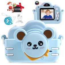 Minibear Kids Camera For Boys Upgrade 40Mp Digital Camera For Kids Gifts For 3 4 5 6 7 8 9 Year Old Girls Boys Toys Dual Selfie