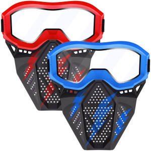 2 Pack Tactical Mask With Goggles Compatible With Nerf Rival Apollo Zeus Khaos Atlas Artemis Blasters Rival Mask Red Bl